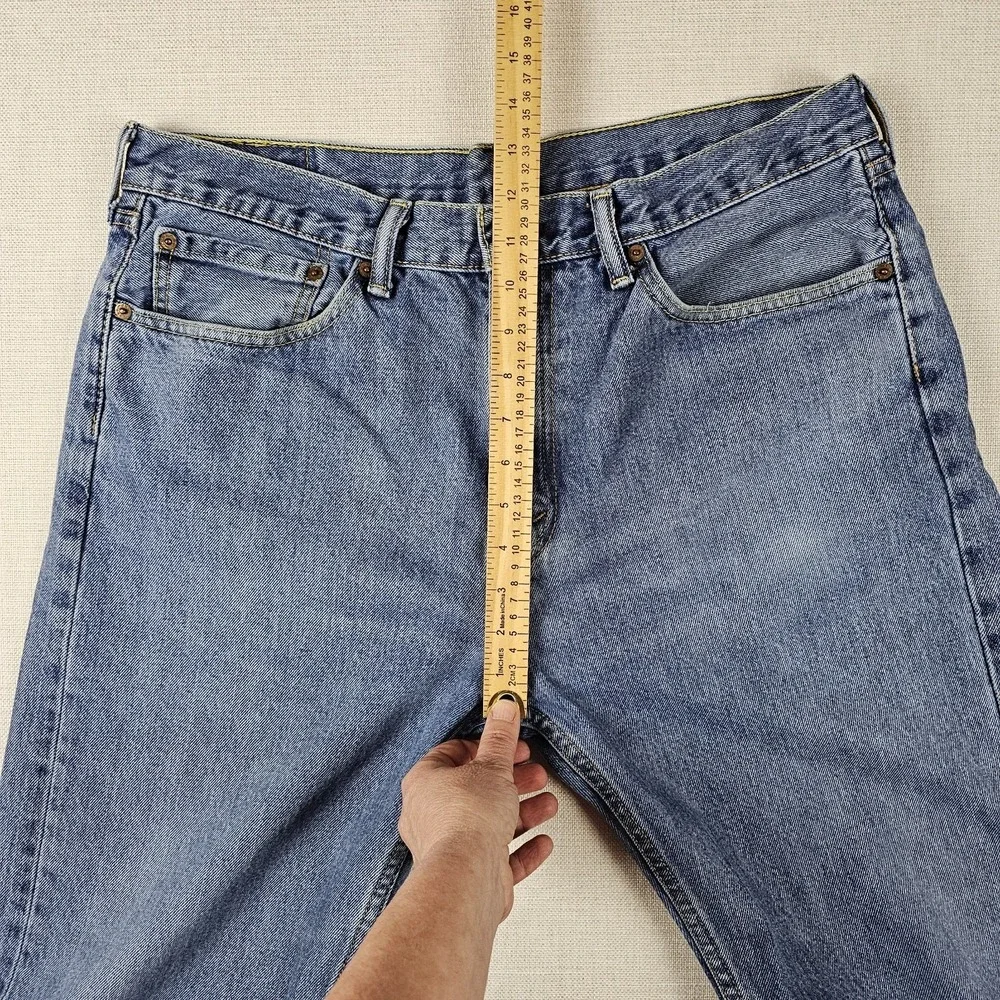 Levis 505 Jeans Mens 36X32 (34×30) Straight Leg Blue Grunge Broke-In